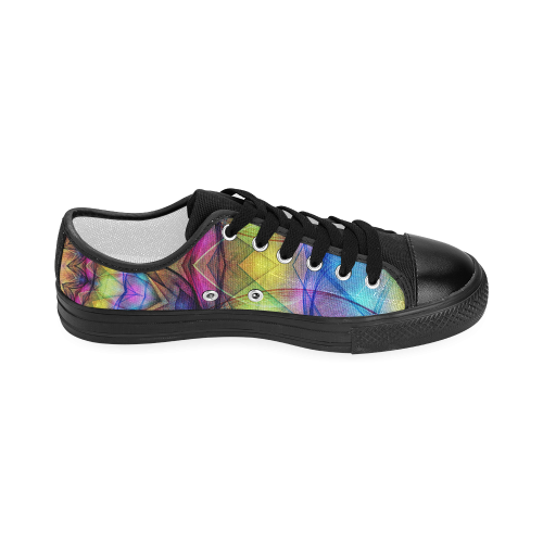 Rainbow colors mandala Women's Classic Canvas Shoes (Model 018)