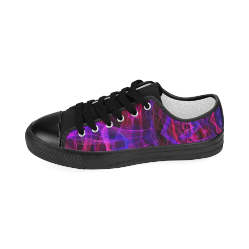 pink purple electric mandala abstract art Women's Classic Canvas Shoes (Model 018)