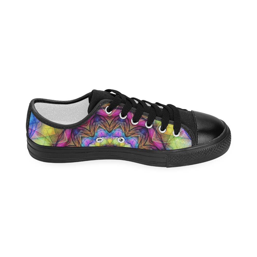 Rainbow colors mandala Women's Classic Canvas Shoes (Model 018)