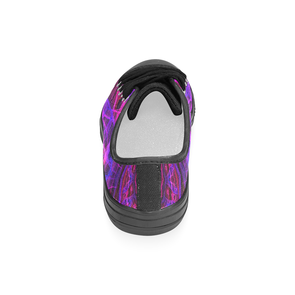 pink purple electric mandala abstract art Women's Classic Canvas Shoes (Model 018)