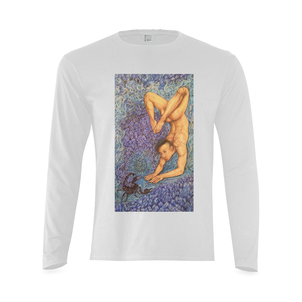 Astrology zodiac Signs Scorpio Sunny Men's T-shirt (long-sleeve) (Model T08)