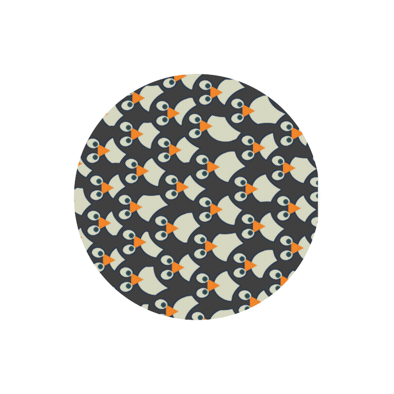 Penguin Pile-Up Round Mousepad