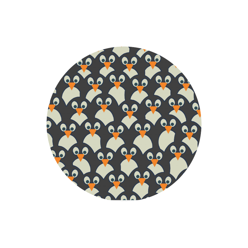 Penguin Pile-Up Round Mousepad