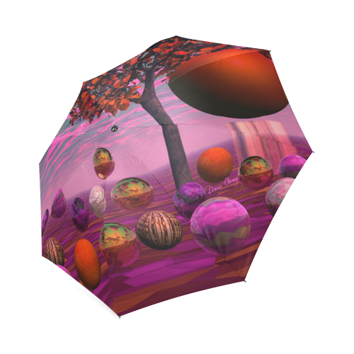 Bittersweet Opinion, Bronze Raspberry Maple Tree Foldable Umbrella (Model U01)