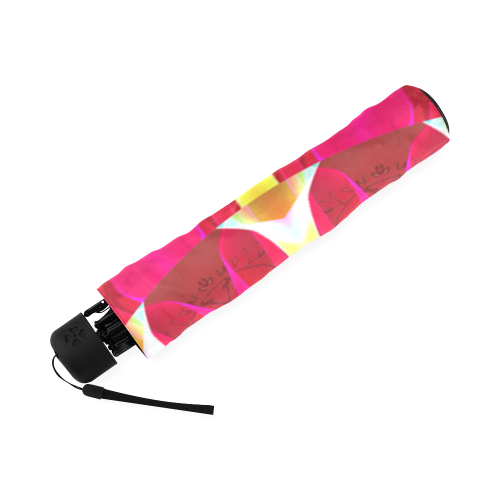 Cherry Daffodil Abstract Modern Pink Flowers Zen Foldable Umbrella (Model U01)