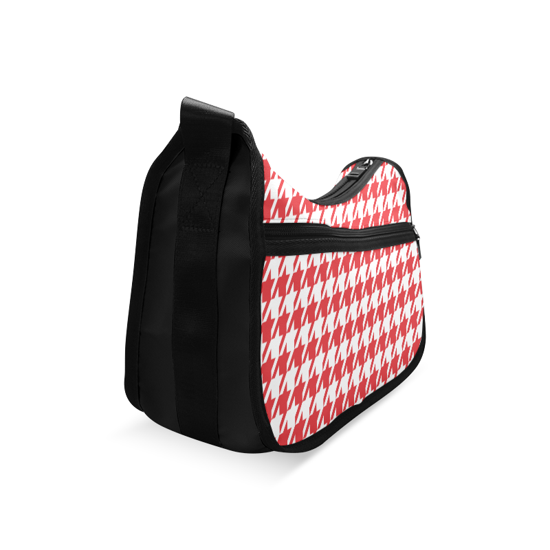 red and white houndstooth classic pattern Crossbody Bags (Model 1616)