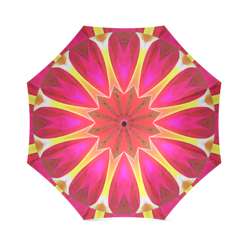 Cherry Daffodil Abstract Modern Pink Flowers Zen Foldable Umbrella (Model U01)