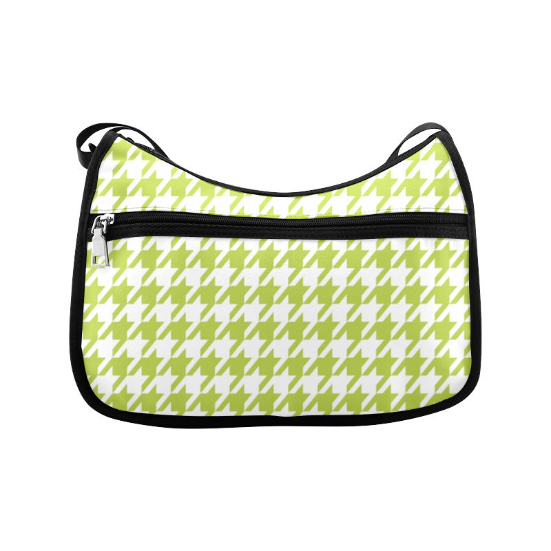 spring green and white houndstooth classic pattern Crossbody Bags (Model 1616)