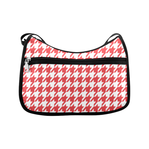 red and white houndstooth classic pattern Crossbody Bags (Model 1616)