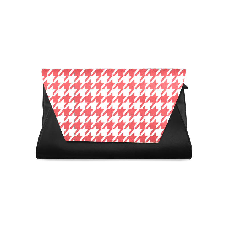 red and white houndstooth classic pattern Clutch Bag (Model 1630)