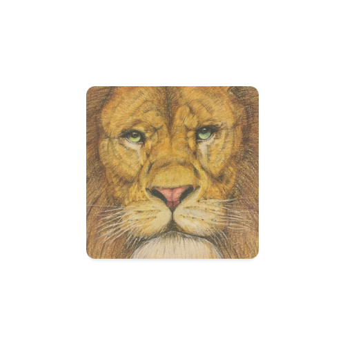 Regal Lion Drawing Square Coaster
