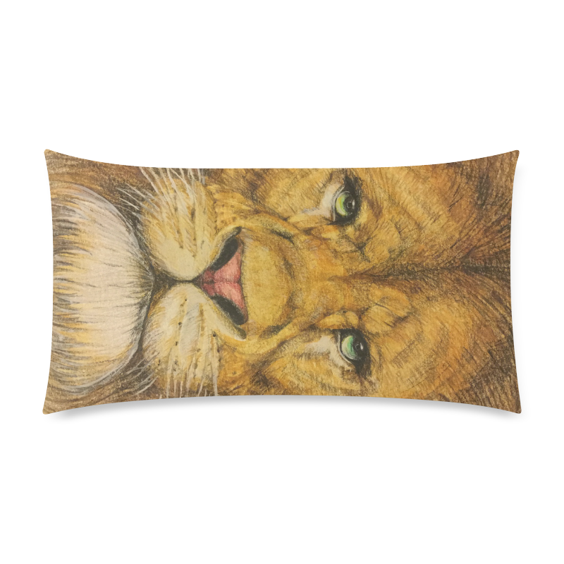 Regal Lion Drawing Custom Rectangle Pillow Case 20"x36" (one side)