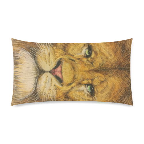 Regal Lion Drawing Custom Rectangle Pillow Case 20"x36" (one side)