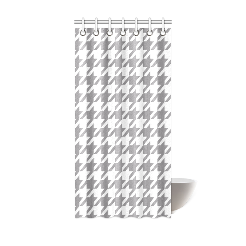 grey and white houndstooth classic pattern Shower Curtain 36"x72"