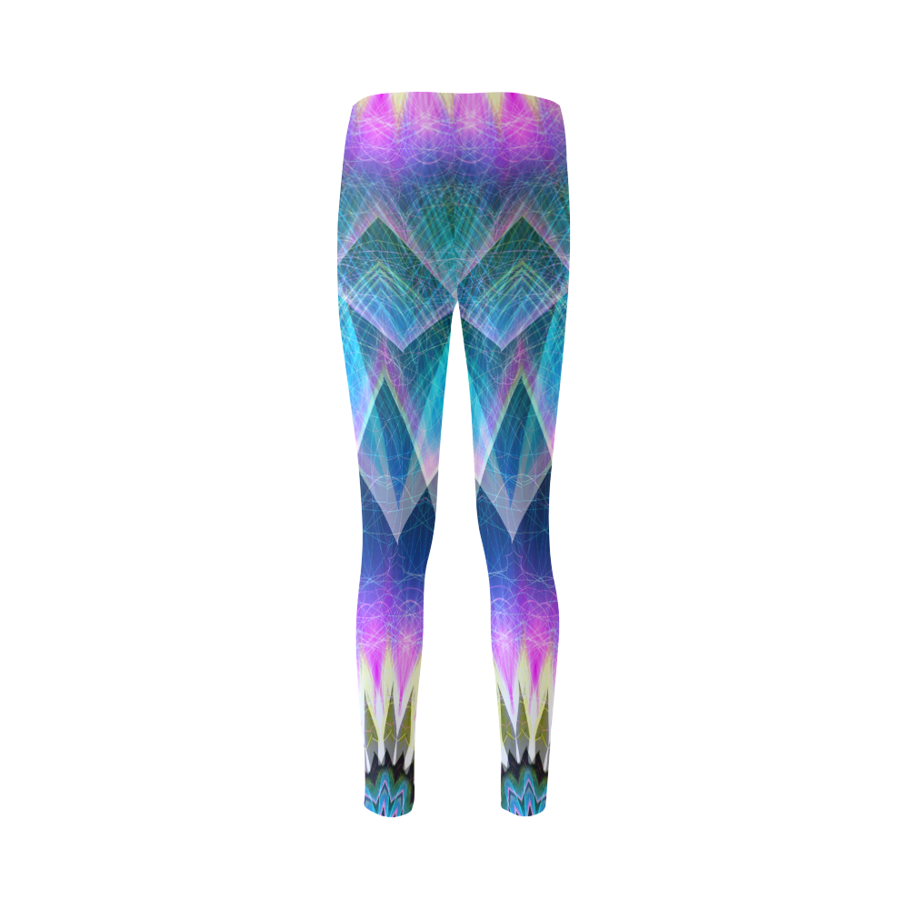 blue pink abstract art mandala slice Cassandra Women's Leggings (Model L01)