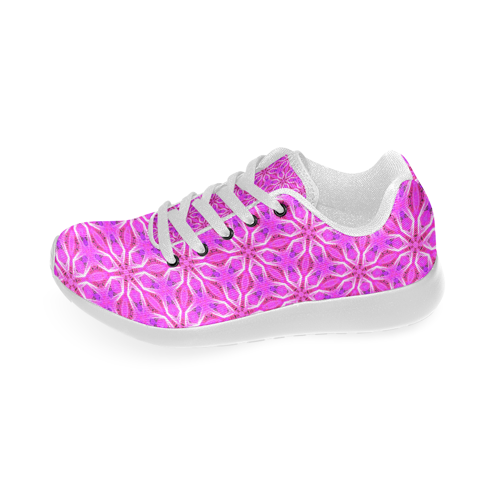 Pink Snowflakes Spinning in Winter Abstract Men’s Running Shoes (Model 020)