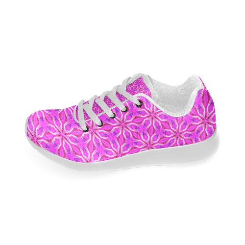 Pink Snowflakes Spinning in Winter Abstract Men’s Running Shoes (Model 020)