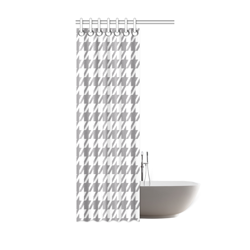 grey and white houndstooth classic pattern Shower Curtain 36"x72"