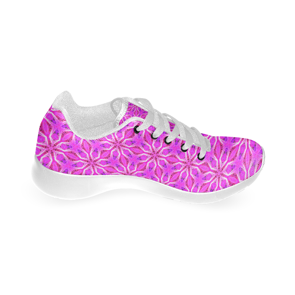 Pink Snowflakes Spinning in Winter Abstract Men’s Running Shoes (Model 020)