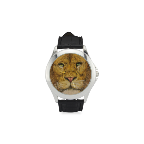 Regal Lion Drawing Women's Classic Leather Strap Watch(Model 203)
