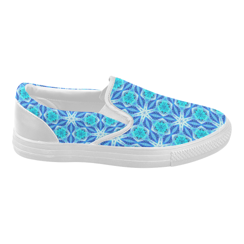 Aqua Hawaiian Stars under a Night Sky Dance Women's Slip-on Canvas Shoes (Model 019)