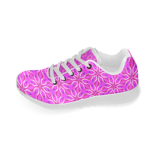 Pink Snowflakes Spinning in Winter Abstract Women’s Running Shoes (Model 020)