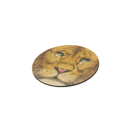 Regal Lion Drawing Round Coaster