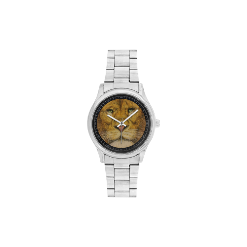 Regal Lion Drawing Men's Stainless Steel Watch(Model 104)