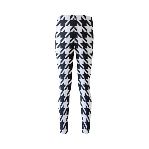 black and white houndstooth classic pattern Cassandra Women's Leggings (Model L01)