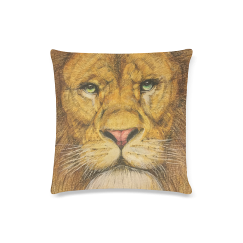 Regal Lion Drawing Custom Zippered Pillow Case 16"x16"(Twin Sides)