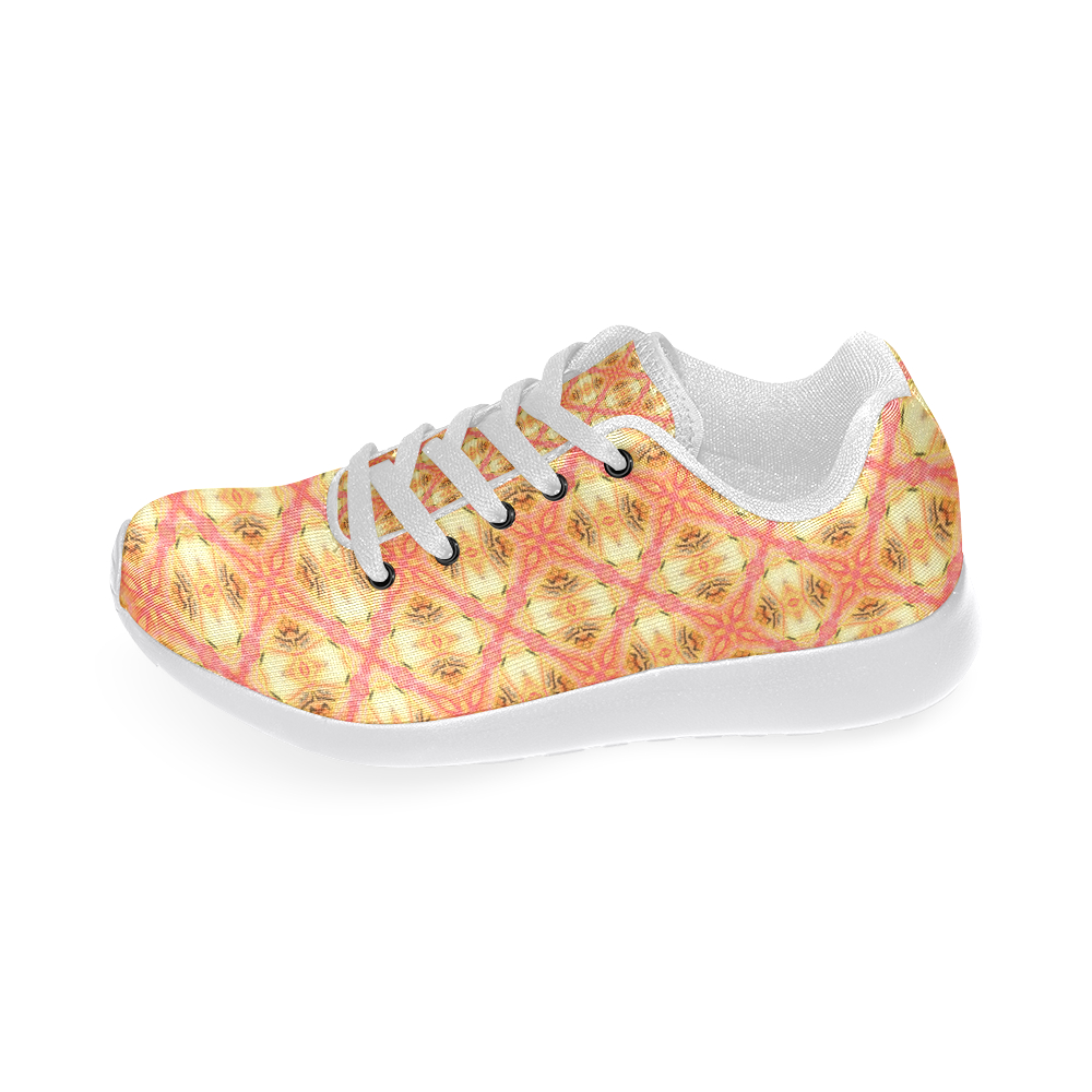 Peach Pineapple Abstract Circles Arches Women’s Running Shoes (Model 020)