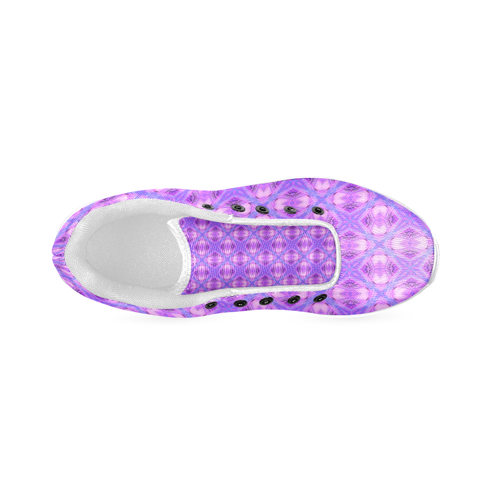 Vibrant Abstract Modern Violet Lavender Lattice Men’s Running Shoes (Model 020)