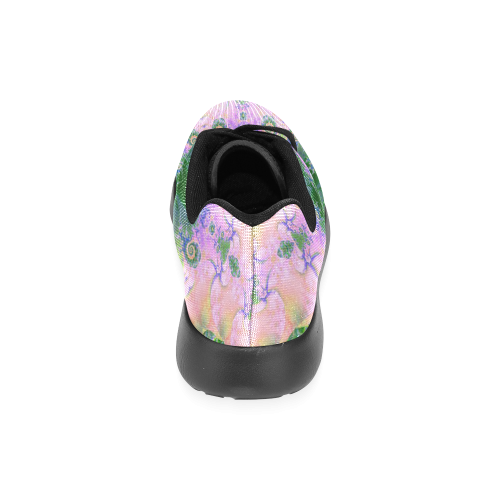 Rose Pink Green Explosion of Flowers Mandala Women’s Running Shoes (Model 020)