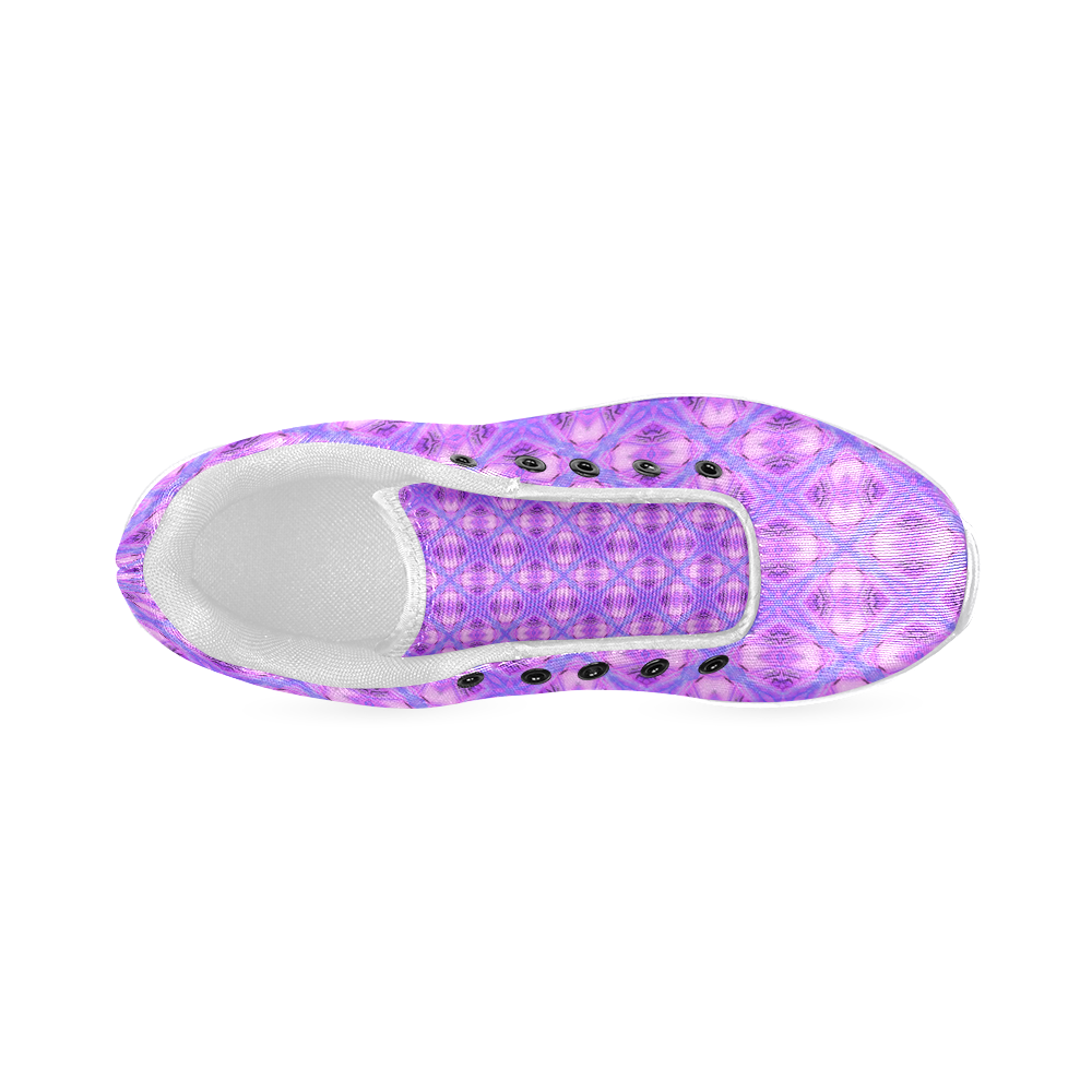 Vibrant Abstract Modern Violet Lavender Lattice Women’s Running Shoes (Model 020)