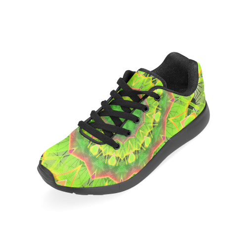 Golden Green Foliage Ferns Abstract Summer Days Men’s Running Shoes (Model 020)