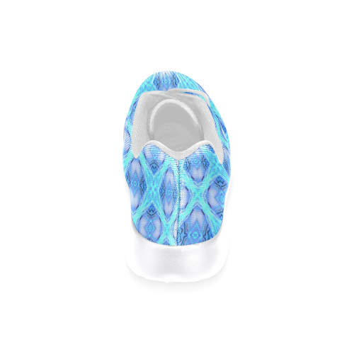 Abstract Circles Arches Lattice Aqua Blue Women’s Running Shoes (Model 020)