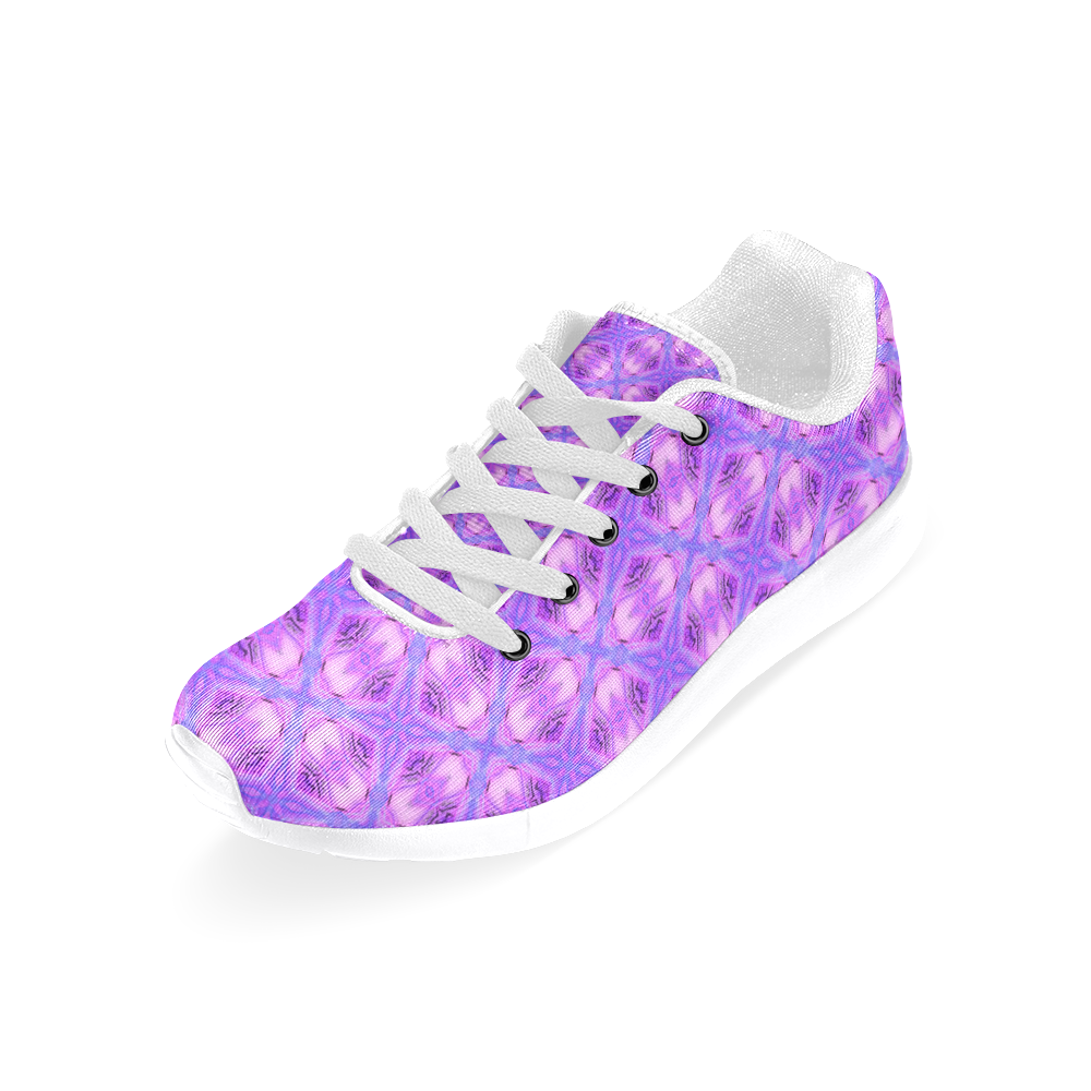 Vibrant Abstract Modern Violet Lavender Lattice Men’s Running Shoes (Model 020)