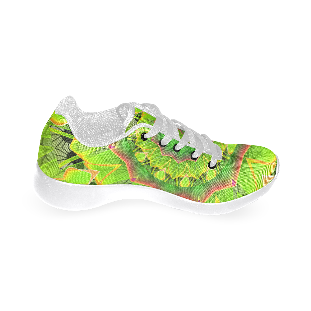 Golden Green Foliage Ferns Abstract Summer Days Women’s Running Shoes (Model 020)