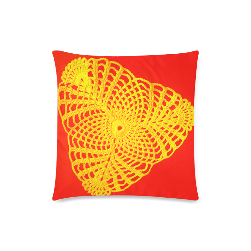 print crochet pillow cover Custom Zippered Pillow Case 18"x18" (one side)