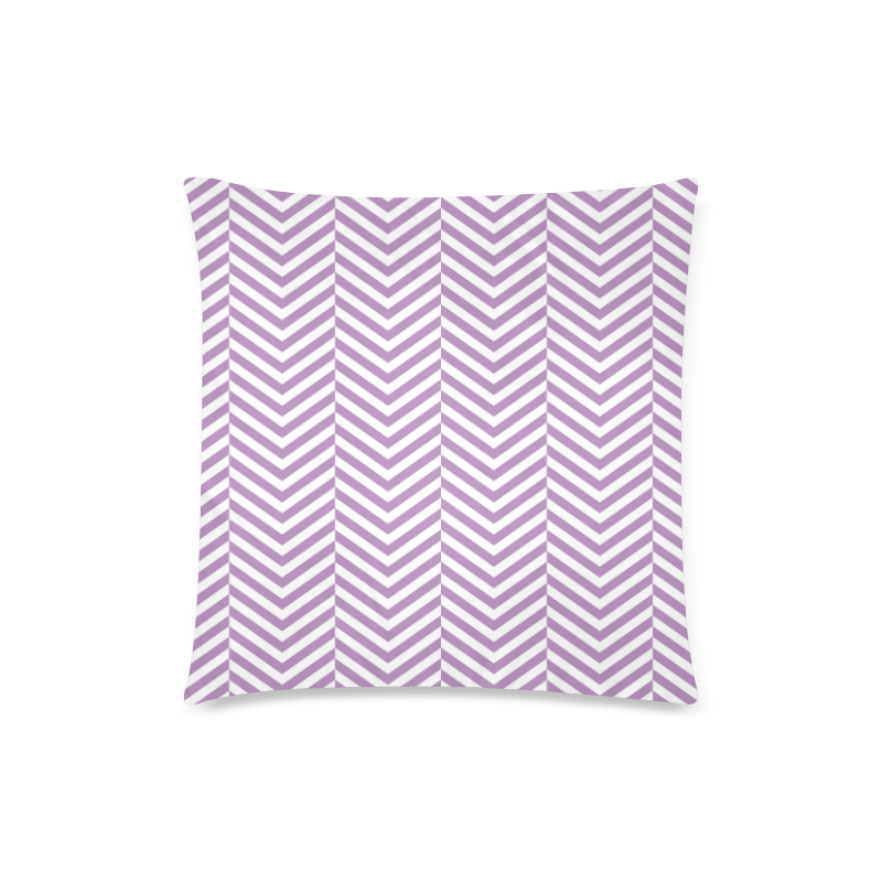 lilac purple and white classic chevron pattern Custom Zippered Pillow Case 18"x18"(Twin Sides)