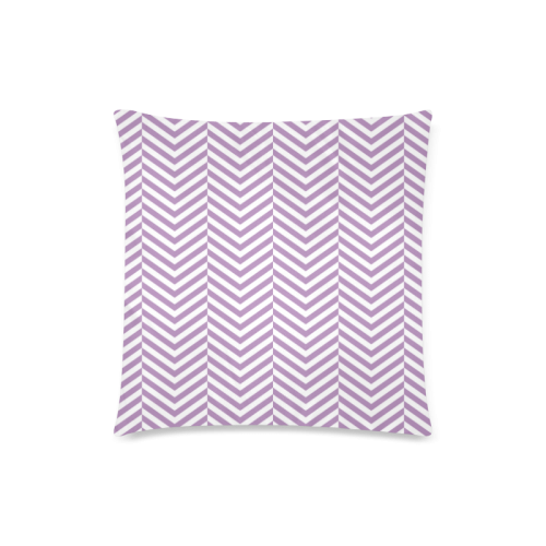 lilac purple and white classic chevron pattern Custom Zippered Pillow Case 18"x18"(Twin Sides)