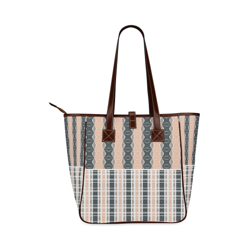 Tote bag with beige & grey pattern by Annabellerockz Classic Tote Bag (Model 1644)