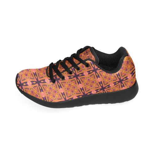 Peach Purple Abstract Moroccan Lattice Quilt Women’s Running Shoes (Model 020)