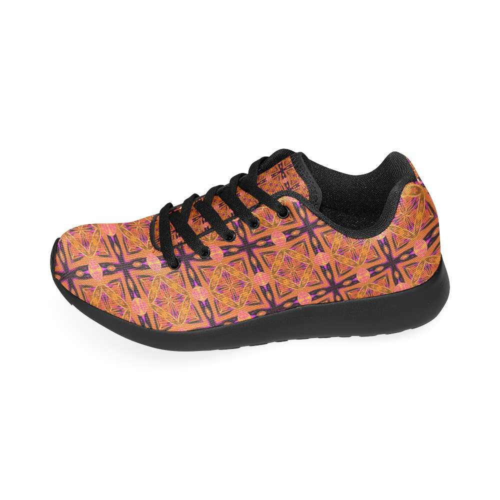 Peach Purple Abstract Moroccan Lattice Quilt Men’s Running Shoes (Model 020)