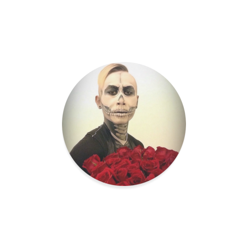 Skull Tux And Roses Photograph Round Coaster