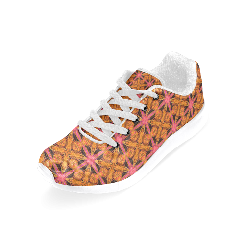 Peach Lattice Abstract Pink Snowflake Star Women’s Running Shoes (Model 020)