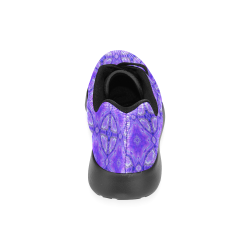 Purple Abstract Flowers, Lattice, Circle Quilt Men’s Running Shoes (Model 020)