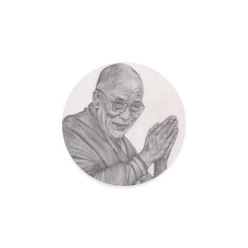 Dalai Lama Tenzin Gaytso Drawing Round Coaster