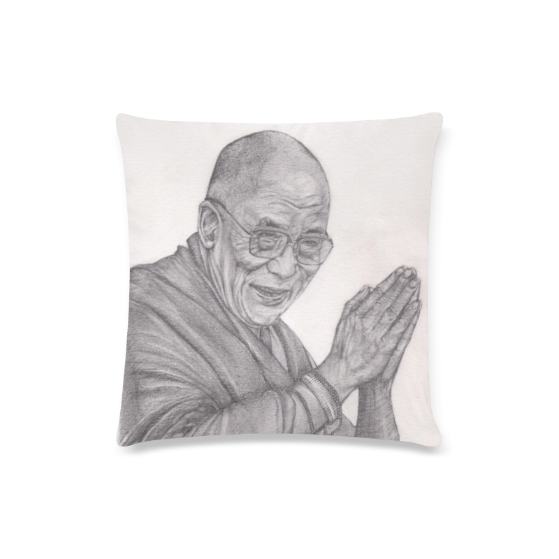 Dalai Lama Tenzin Gaytso Drawing Custom Zippered Pillow Case 16"x16"(Twin Sides)