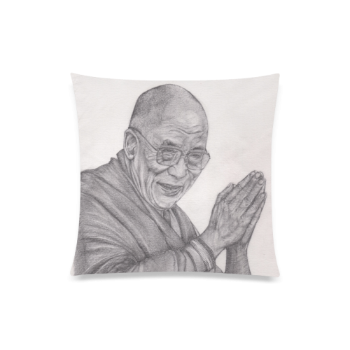 Dalai Lama Tenzin Gaytso Drawing Custom Zippered Pillow Case 20"x20"(One Side)